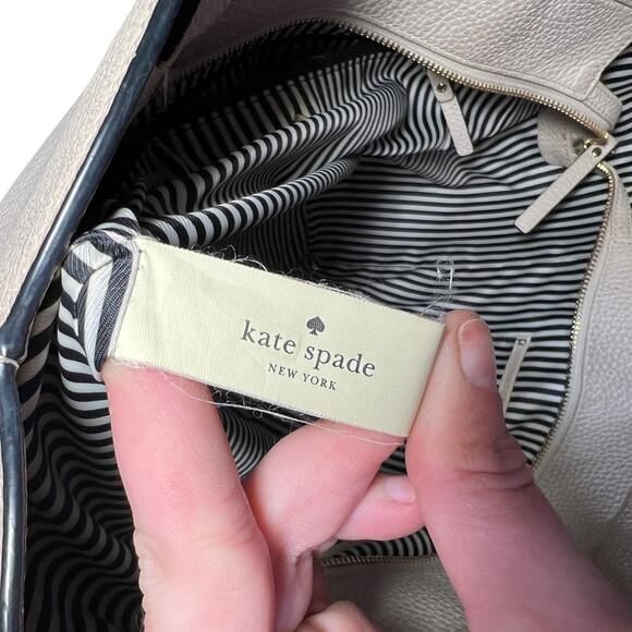 Kate Spade New York Large White Pebbled Leather Tote Shoulder Bag - Picture 7 of 16